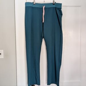 FIGS Livingston Scrub Pants XL Teal Blue Green Pink Drawstring